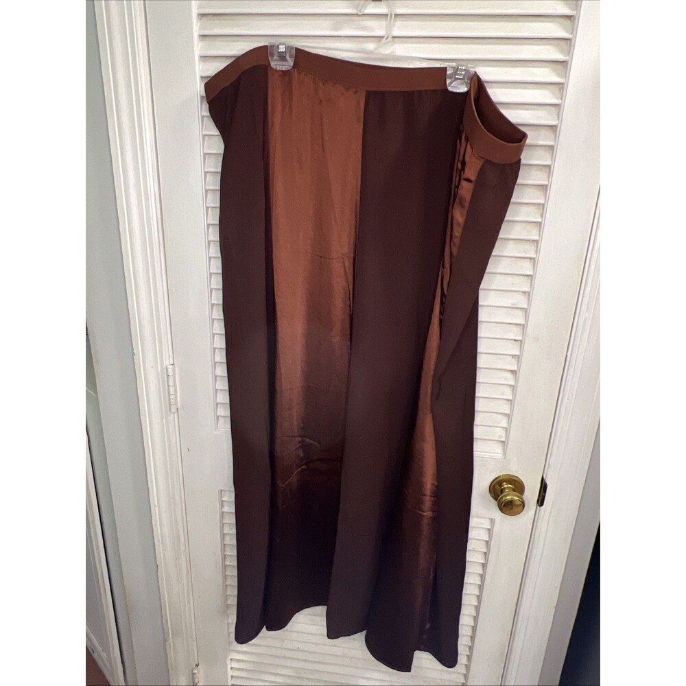 Peace Love World Black Label Satin Skirt, Teak 3X, Runs More Like 4X